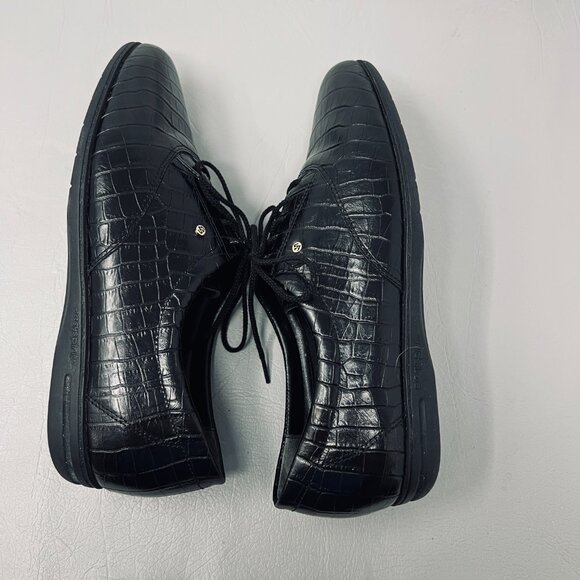 Easy Spirit Anti-Gravity Shoes Womens 9.5 D  Black Croc Embossed Leather Comfort - Picture 6 of 10